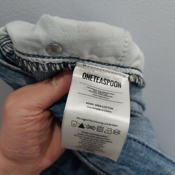 One Teaspoon Awesome Baggies Ripped Distressed Paint Splatter Jeans Size 26 - Picture 8 of 8